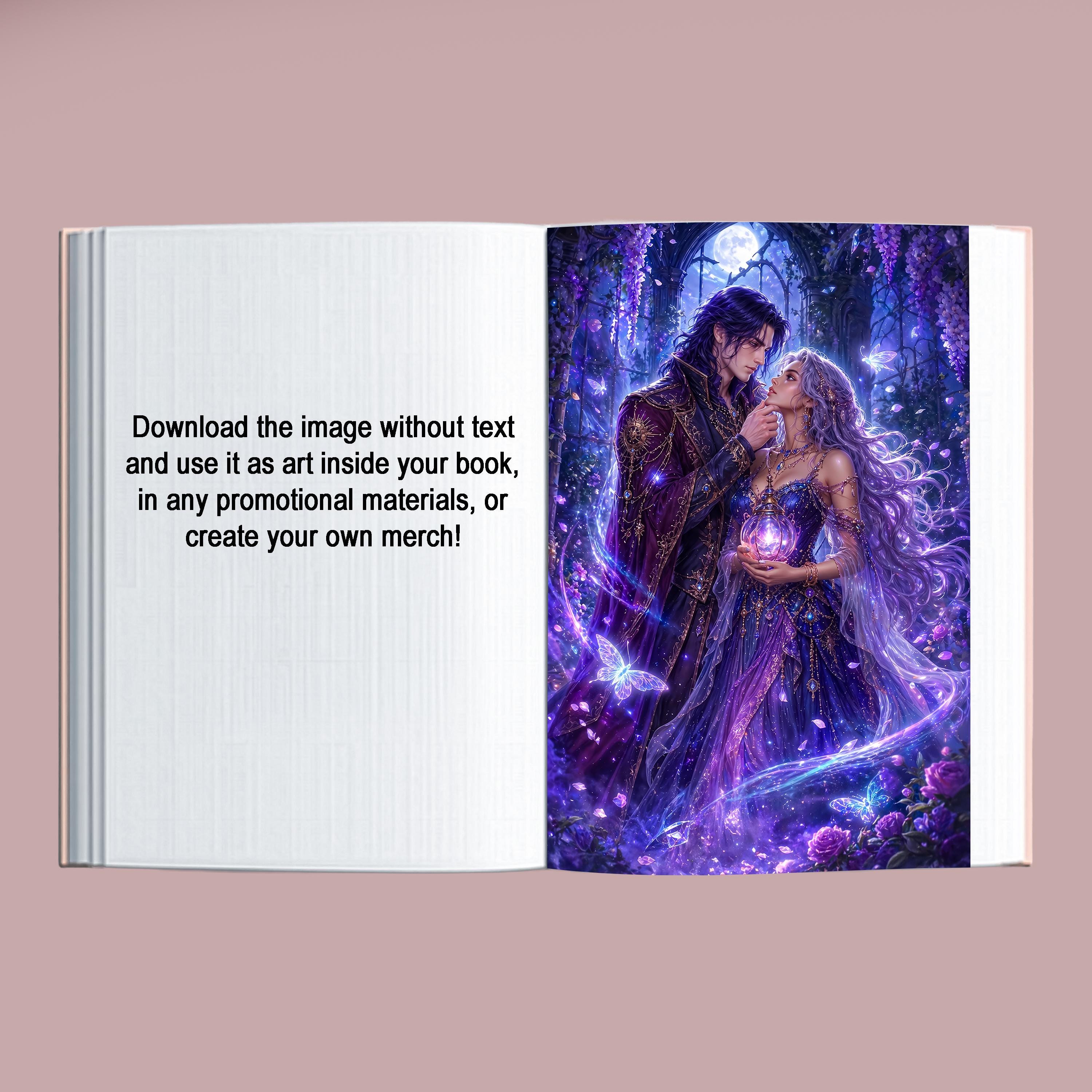 Romantasy Reader Fantasy Book Cover, Romance Character Art, Digital Illustration for ...
