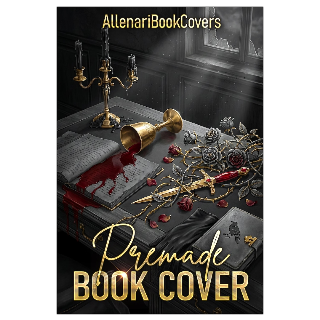 Gritty Book Dark Fantasy Book Cover, Gothic Romance Artwork, Premade Ebook Design ...