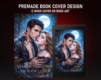 Romance Book Cover Design, Urban Fantasy Couple Character Portrait, Shifter Novel Art For Authors