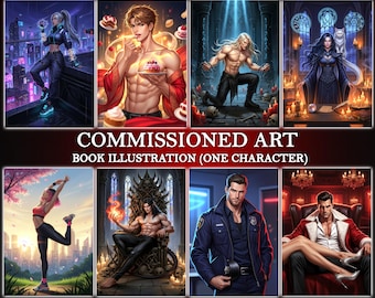 Custom Book Character Illustration – Fantasy Art, RPG OC Portrait (Digital Artwork)