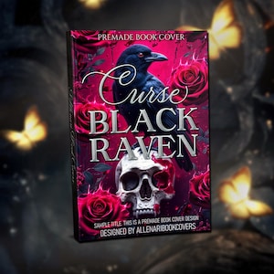 Copertina del libro Dark Fantasy Raven and Skull - Design personalizzato per scrittori - Modello di eBook e tascabile