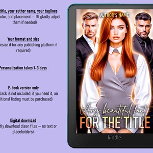 Premade Character Art, Romance Book Cover Two Males, Contemporary Office Dark Fantasy Novel