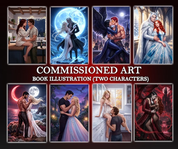 Custom Book Character Art, Oc Couple Characters Design – Fantasy Style, Commercial Use