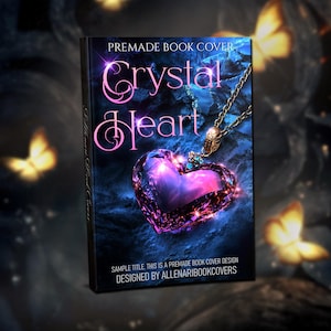 Copertina per libro digitale con ciondolo a forma di cuore magico – eBook preimpostato e copertina flessibile per fantasy epico, romanzo giallo, modello personalizzabile