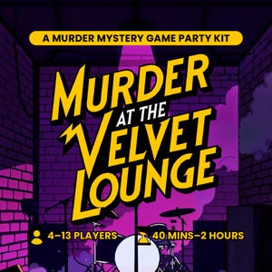 Murder at the Velvet Lounge | 1980s New York City Murder Mystery Game Party Kit | Printable Detective Game for 4-13 Players