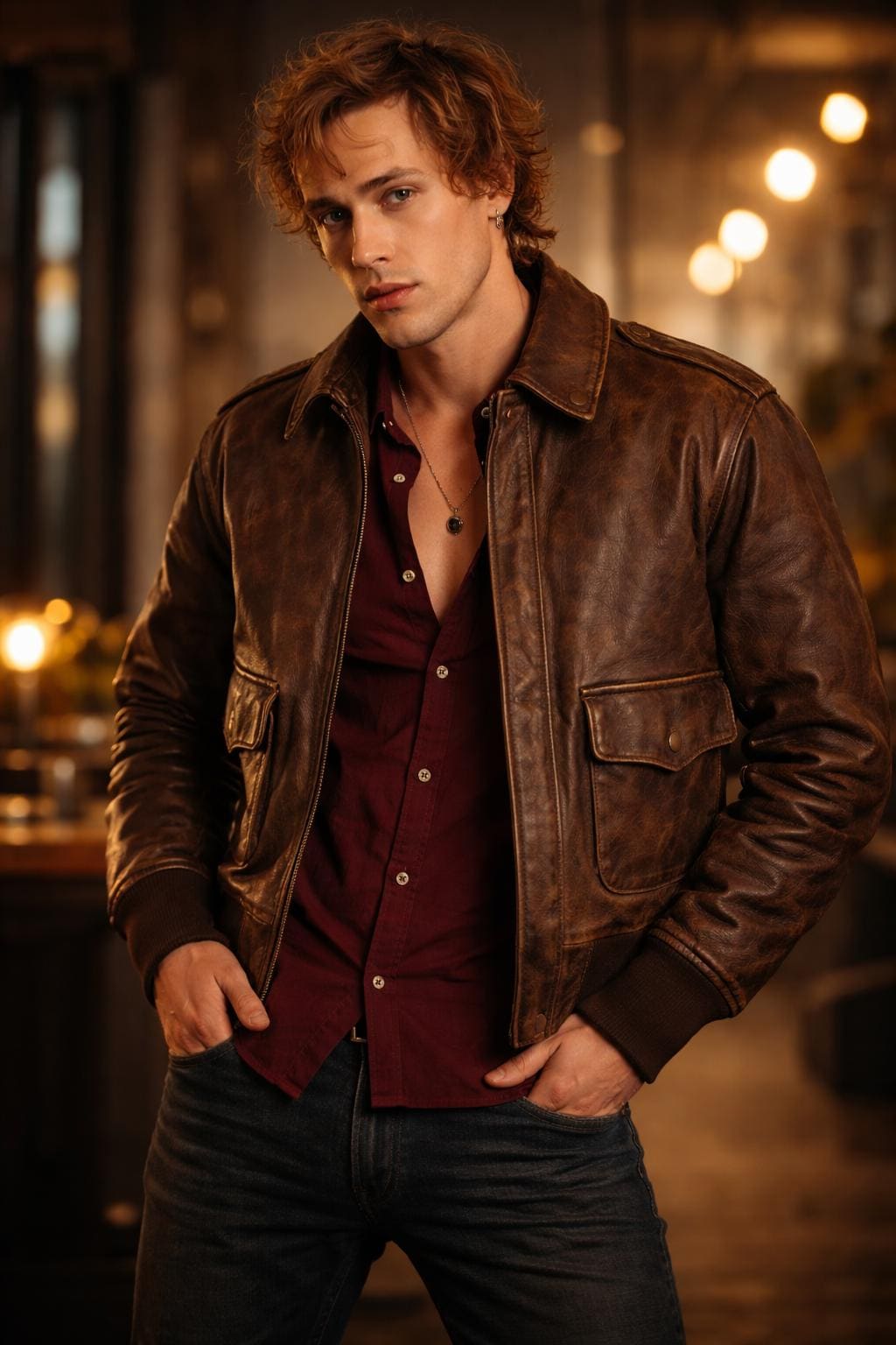 Stranger Things Billy Hargrove Jacket, Vinatge Style Jacket, Brown