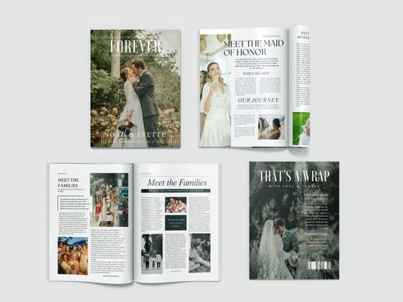 Wedding Magazine Template | Editable Canva Wedding Program | Printable Ceremony Booklet