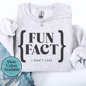 Fun Fact I don't care sweat shirt, Fun fack saying, Sassy and rude sweatshirt, funny shirt for gift, Humorous shirt gift, Unisex sweatshirt
