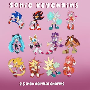 PREORDER Sonic 2.5” Arcylic Glitter Keychains