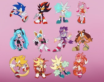 Sonic Epoxy Glitter Keychains