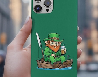 Funny Leprechaun Drinking Beer iPhone Case - St. Patrick's Day Tough Phone Cover