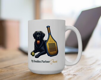 Tazza in ceramica per partner di doppio Pickleball Labrador nero