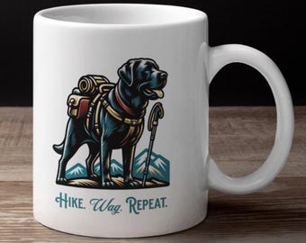 Svart labrador vandringsmugg: Gåva för hundälskare, dryckeskärl för utomhusäventyr