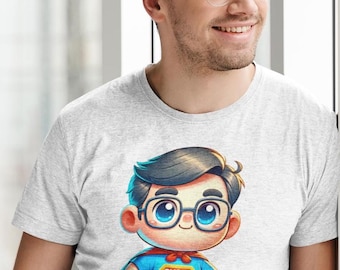Comic Super Dad Tee, Fathers Day Gift, Funny Dad Shirt, Cartoon Dad Tee, Superhero Dad T-Shirt