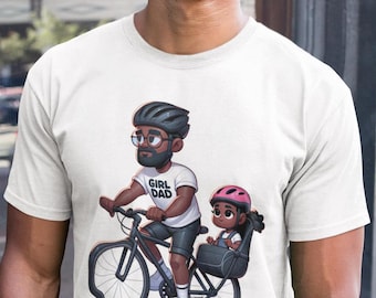Maglietta da ciclista padre-figlia: maglietta da ciclista per papà afroamericani