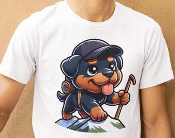 Maglietta da escursionismo Rottweiler, abbigliamento per amanti dei cani