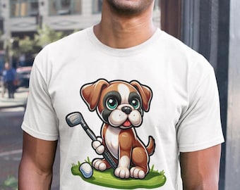 Maglietta da golf con cane Boxer: divertente maglietta per amanti degli animali