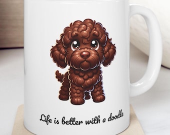 Tazza di cioccolato Labradoodle: divertente tazza da caffè per amanti dei cani