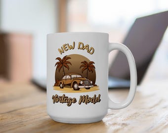 Nuovo papà - Tazza in ceramica modello vintage da 15 once, regalo di paternità per over 40, 50,
