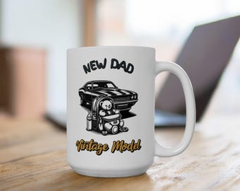 Tazza in ceramica con auto d'epoca per neo-papà, regalo per la festa del papà