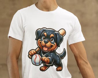Maglietta grafica da baseball Rottweiler: divertente regalo per gli amanti dei cani