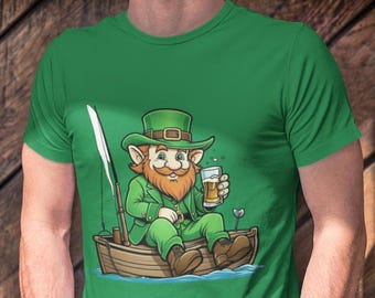 Maglietta da pesca con folletto: maglietta unisex per il giorno di San Patrizio