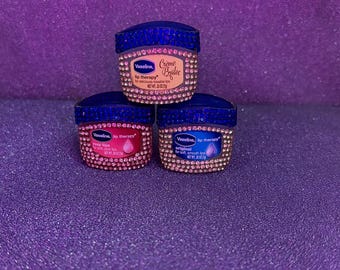 Bedazzled Vaseline lip therapy, 0.25 oz - fun vanity decoration or gift! Your lips will shine, just like your confidence!