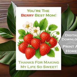 Tarjeta imprimible - Berry Best Mom - Feliz Día de la Madre - Descarga digital