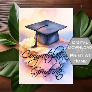 Carte imprimable - Félicitations diplômé - Remise des diplômes - Téléchargement numérique