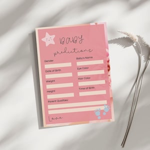 Cartes de prédictions de baby shower | Prédictions imprimables pour bébé
