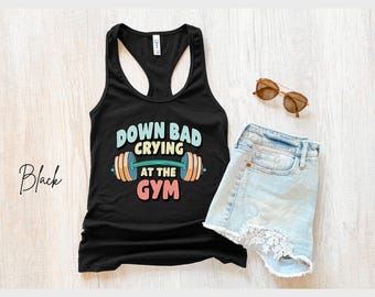 Down Bad Crying At The Gym Tank Top, Muscle Mommy Tank Top, Bodybuilding Tank, Fitness Women Tank Top, Gym Workout Tank Top