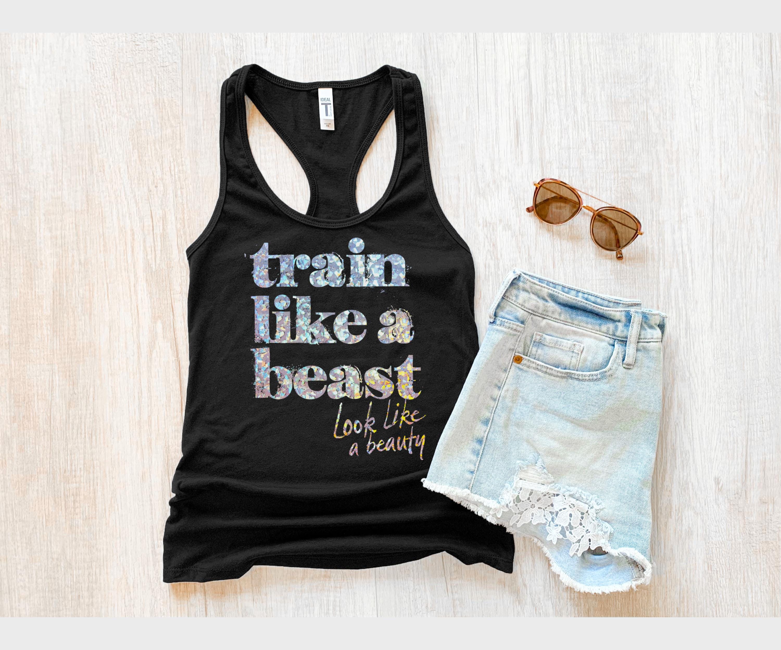 Train Like a Beast Look Like a Beauty Tank Top, Muscle Mommy Tank Top, Bodybuilding Tank, Fitness Women Tank Top, Gym Workout Tank Top