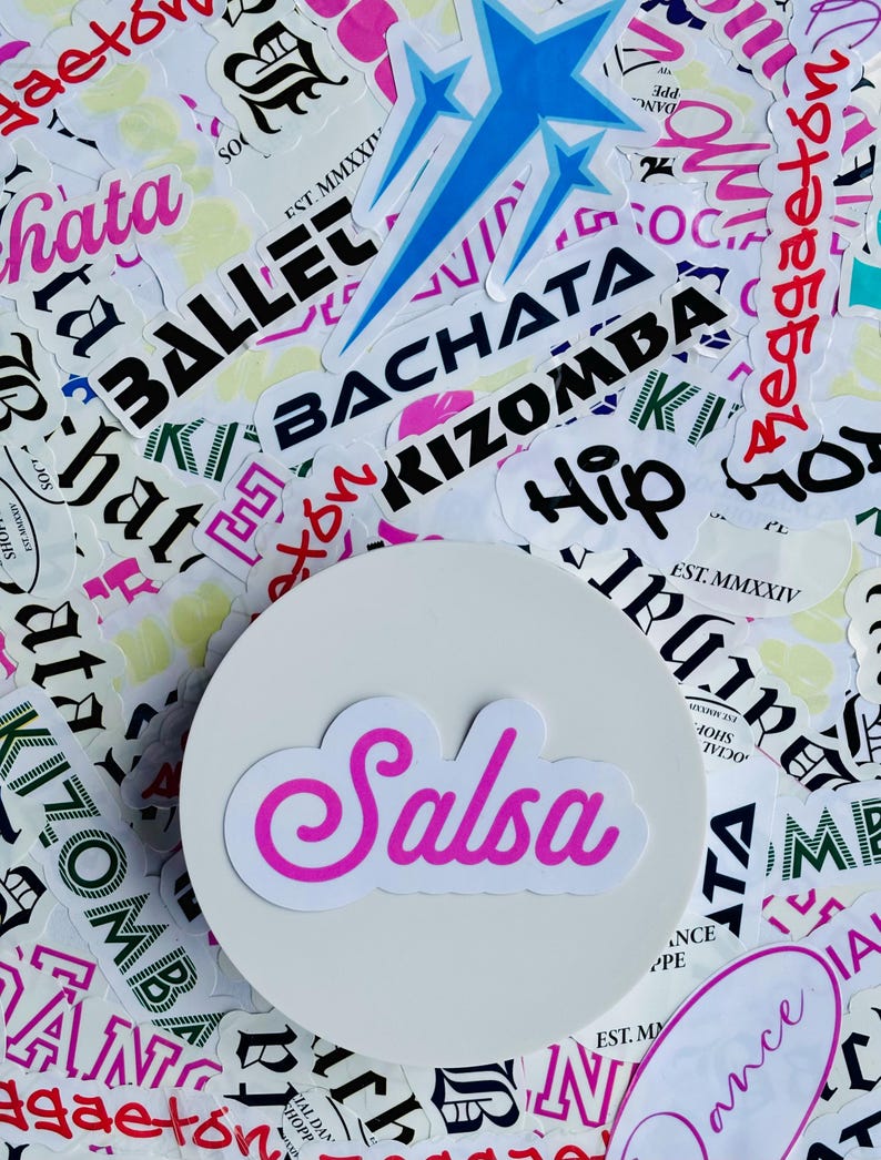 Bachata Cursive Pink Cursive Salsa Sticker - Etsy
