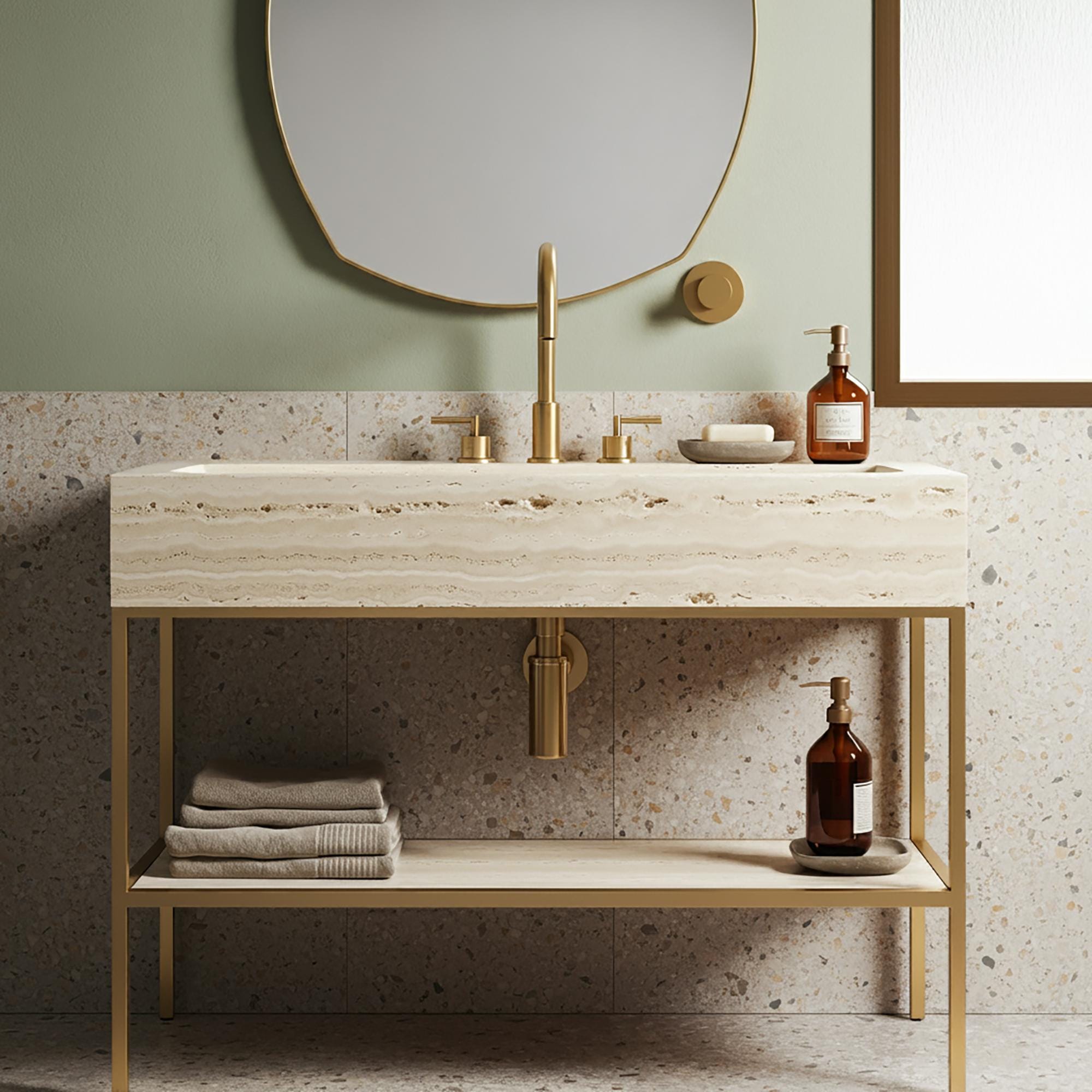 Travertine Marble Sink Designs to Elevate Your Bathroom