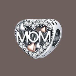 Mom Charm, Mothers Day Charm, 925 Sterling Silver, Fits Original Bracelet, Handmade Charms, Gift For New Mom, Mom Gift Idea