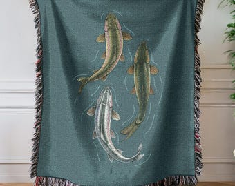 Trout Fish Woven Blanket