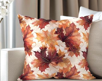 Autumn Maple Leaf Pillow Cover: Cozy Fall Throw Pillow