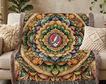 Grateful Dead Stealie Mandala Woven Blanket
