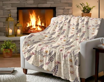 Personalized Wildflower Throw, Double Sided Print