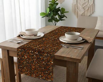 Runner da tavolo moderno con cerchi astratti, decorazione da pranzo geometrica colorata