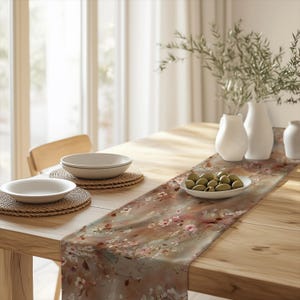 Cherry Blossom Table Runner, Chinoiserie Runner, Floral Table Linens, Printed Table Linens, Dining Table Decor