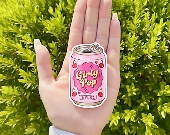 Girly Pop Soda Can Sticker – Y2K Retro Waterproof Vinyl Decal