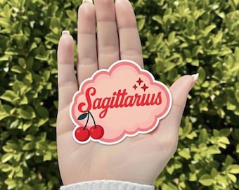 Sagittarius Zodiac Sticker: Red Vinyl Waterproof Decal