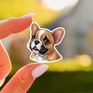 Adesivo Bulldog Inglese Carino, Adesivo Cane, Adesivo Cucciolo, Adesivo Cane Kawaii, Adesivo Ritratto Cane, Adesivo Vinile Opaco per Laptop, Adesivo Regalo per Animali Domestici