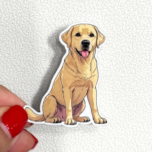 Labrador Retriever Sticker Kawaii Puppy Portrait Vinyl Decal for Laptop Water Bottle Matte Waterproof