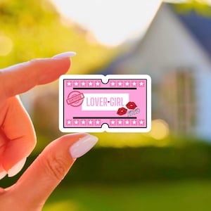 Zertifizierte Liebhaber Mädchen Karte Aufkleber - Humor Aufkleber - Lippen Aufkleber - Xoxo Aufkleber - Rosa Aufkleber - Sterne Aufkleber - Vintage - Matt - Vinyl