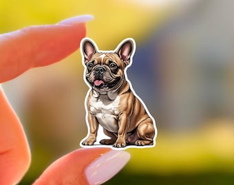 Kawaii Französische Bulldogge Aufkleber: Wasserflasche, Laptop Aufkleber, Laptop Aufkleber