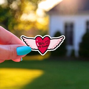 Sticker coeur vintage - Sticker mat - Vinyle - Ailes d'ange - Sticker coeur - Romantique - Saint Valentin - Sticker pour ordinateur portable - Sticker Kindle