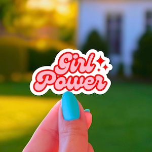 Pegatina de Girl Power / Pegatina motivacional / Calcomanía de positividad / Letras de burbujas / Pegatina de vinilo mate / Apta para portátil / Regalo bonito