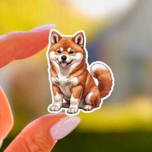Cute Shiba Inu Sticker Kawaii Dog Portrait Vinyl Decal Cute Puppy Dog for Laptop Water Bottle Dog Lover Gift Matte Waterproof Sticker